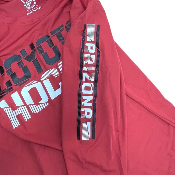 NHL Youth Arizona Coyotes Long Sleeve Shirt XL (18/20) Red Official Licensed - Picture 3 of 6